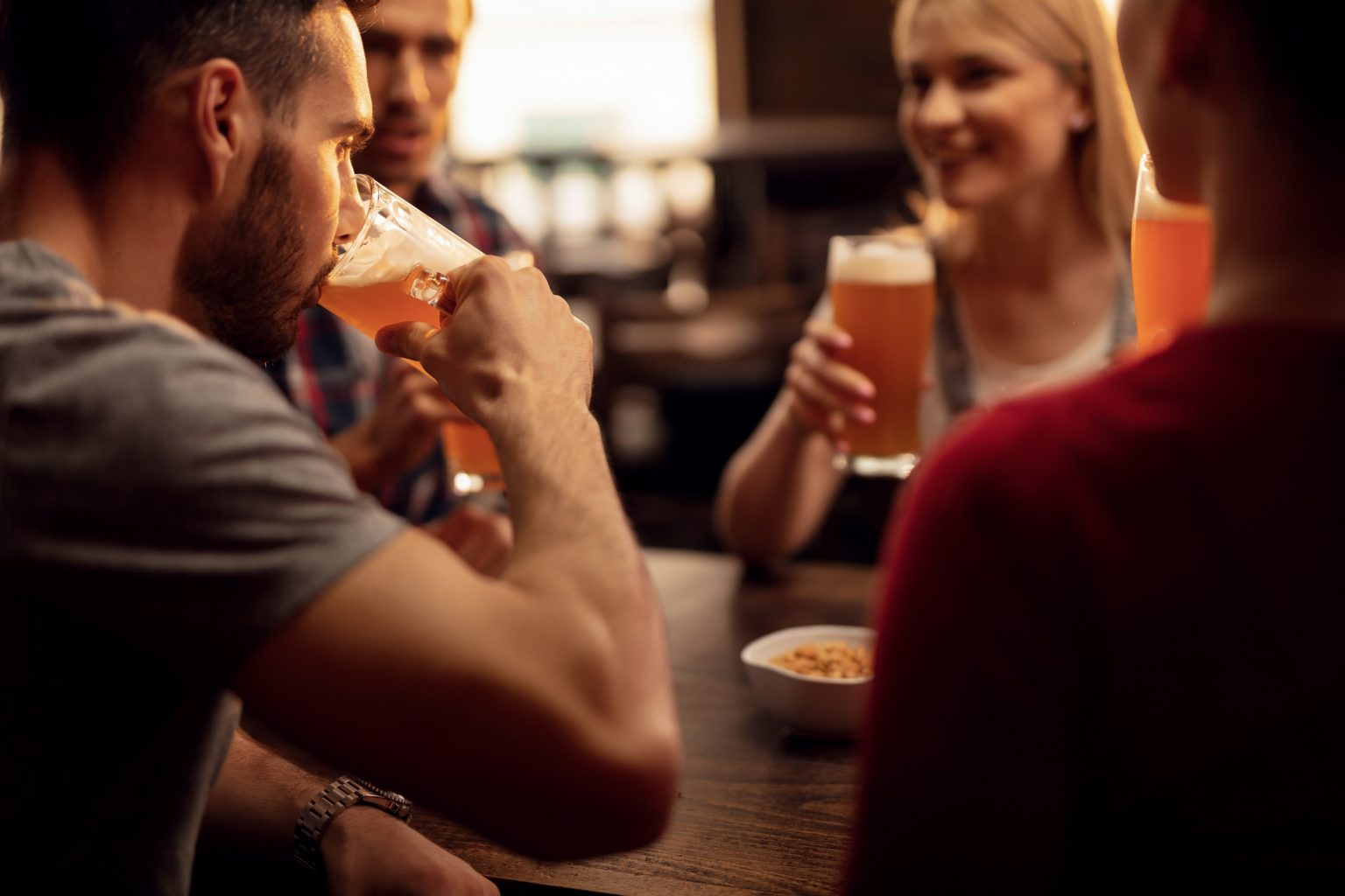 Hungarian craft beers on a tasting board