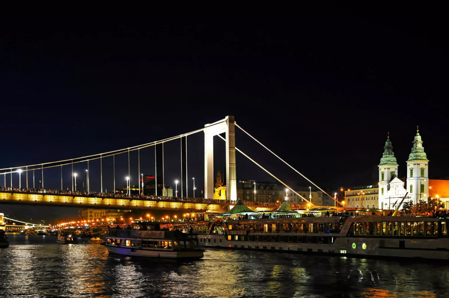 A boat party on the Danube in Budapest