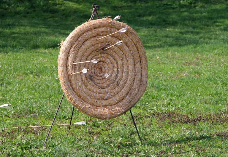 Handmade target for archery at the historic festival